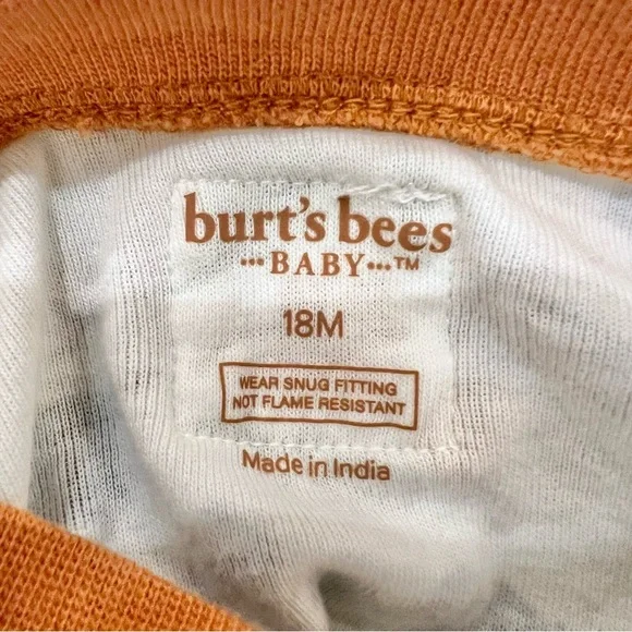 Burt’s Bees Baby One Piece Footed Snug Fit Footed Sleeper Pajamas Size 18 Months - Picture 8 of 8